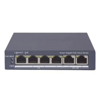 Switch Hikvision DS-3E1506P-EI/M - Gigabit Ethernet - 4 Puertos PoE+ - 2 Uplink - Gestionado - DS-3E1506P-EI/M