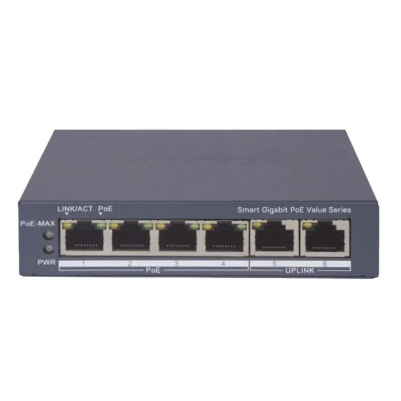 Switch Hikvision DS-3E1506P-EI/M - Gigabit Ethernet - 4 Puertos PoE+ - 2 Uplink - Gestionado - DS-3E1506P-EI/M