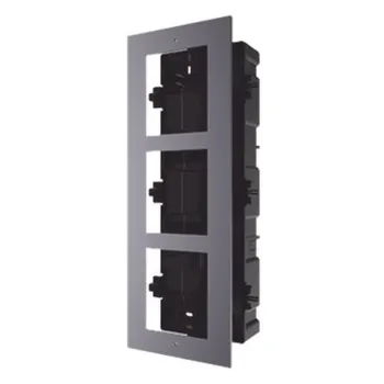 Base HIKVISION DS-KD-ACF3 - 3 Espacios - Para Empotrar Módulos de Videoporteros - DS-KD-ACF3