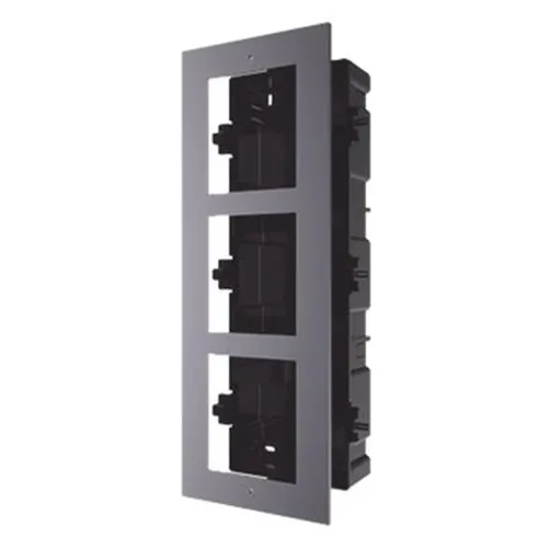 Base HIKVISION DS-KD-ACF3 - 3 Espacios - Para Empotrar Módulos de Videoporteros - DS-KD-ACF3