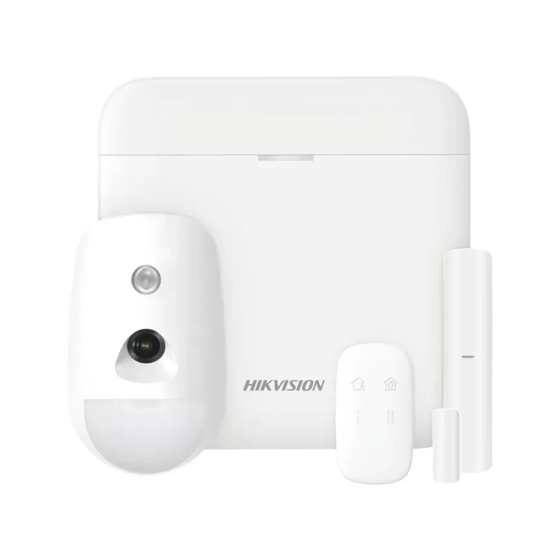 Kit de Alarma Hikvision AX PRO - Hub - Sensor PIR con cámara - Contacto Magnético - Control Remoto - Wi-Fi - DS-PWA48-KS-CAM