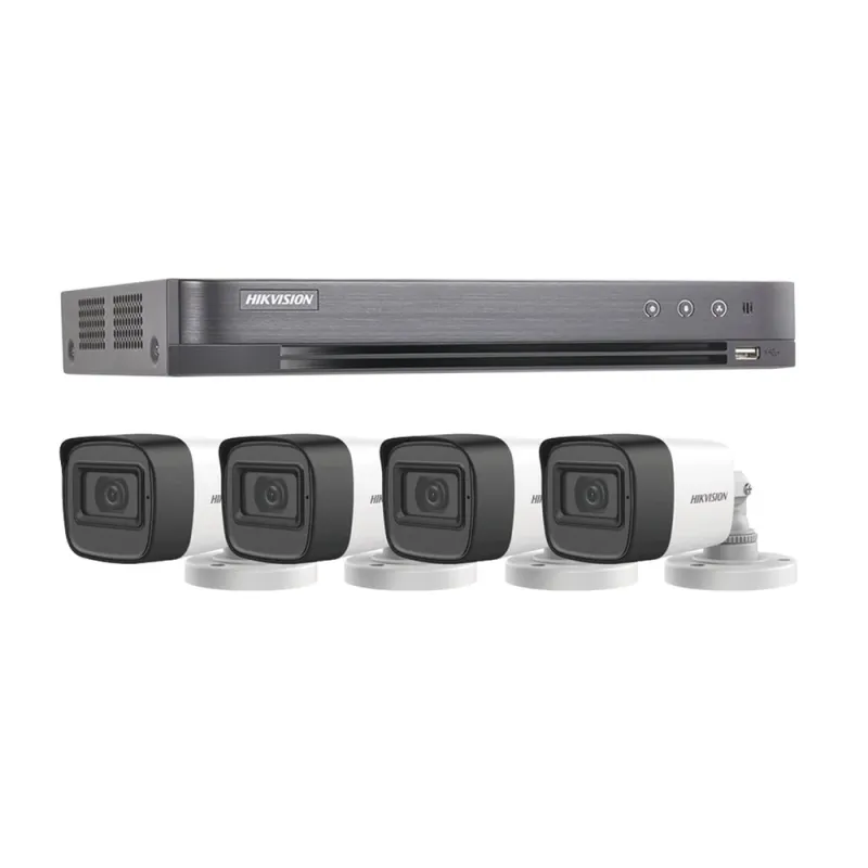 Kit de Vigilancia HIKVISION HIK5MPSLQ-KIT(B) - DVR iDS-7204HUHI-M1/S(C) 4 Canales - 4 Cámaras DS-2CE16H0T-ITFS - Fuente de Poder - Accesorios de Instalación - HIK5MPSLQ-KIT(B)