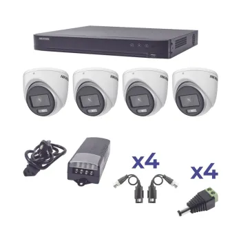 Kit de Vigilancia HIKVISION KH1080P4EC - DVR iDS-7204HQHI-M1/S(C) - 4 Cámaras DS-2CE70DF0T-MF - 4 Transceptores TT-101-F-TURBO - Fuente de Poder PS-12DC4KV - KH1080P4EC