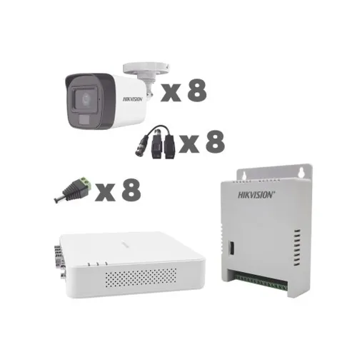 Kit de Vigilancia HIKVISION KH1080P8BFH - DVR - 8 Cámaras - Fuente de Poder - 8 Transceptores - 8 Conectores - KH1080P8BFH Kit de Vigilancia HIKVISION KH1080P8BFH - DVR - 8 Cámaras - Fuente de Poder - 8 Transceptores - 8 Conectores - KH1080P8BFH