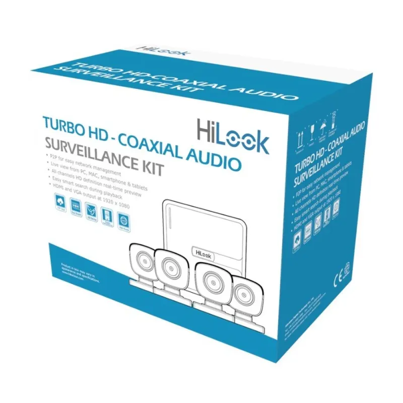 Kit Hilook HL1080PS(C) - DVR - 4 Canales - 4 Cámaras THC-B120-PS - Bala  - HL1080PS(C)