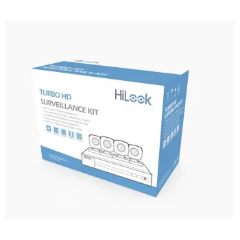 Kit de vigilancia HiLook HL24LQKITS-M(B) - DVR - 4 Canales - Fuente de Poder - 4 Cámaras - 2MP - Bala - Lente 2.8mm - IR 20M - HL24LQKITS-M(B)