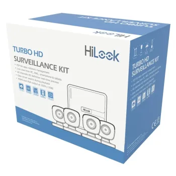 Kit de Vigilancia HiLook KIT7204BP(C) - DVR 4 Canales - 4 Cámaras - Cables - Fuente - KIT7204BP(C)