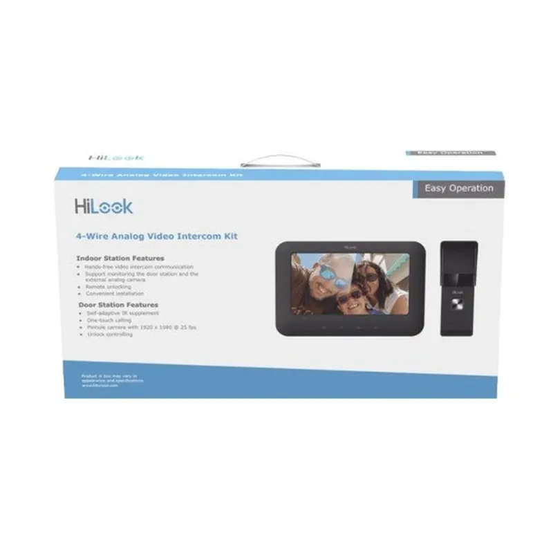 Kit de Videoportero HiLook VI-K13P - 1 Frente de Calle - 1 Monitor - Fuente de Alimentación - Accesorios de Interconexión - VI-K13P