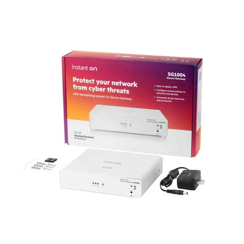 HPE Aruba Instant On SG1004 Secure Gateway - Controladora de Seguridad con 4 Puertos Gigabit - Administración de Red Empresarial - S0G33A