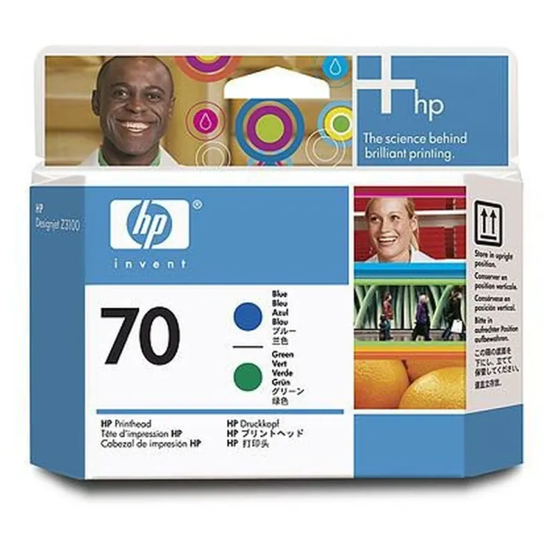 Cabezal de Impresión HP 70 - Azul y Verde - Original - (C9408A) - C9408A