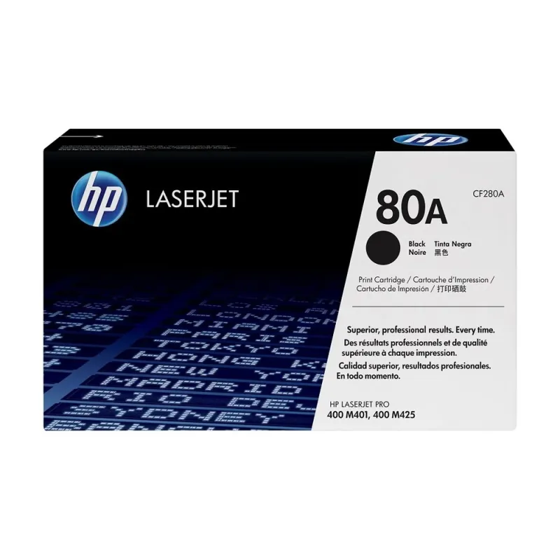Cartucho de Tóner HP 80A - Negro - LaserJet - Original (CF280A) - CF280A