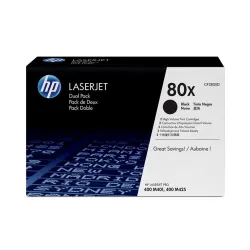 Pack de 2 Cartuchos de Tóner HP 80X - Negro - LaserJet - Original (CF280XD) - CF280XD Pack de 2 Cartuchos de Tóner HP 80X - Negro - LaserJet - Original (CF280XD) - CF280XD