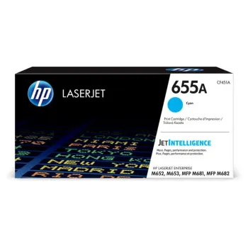Cartucho de Tóner HP 655A - Cian - LaserJet - Original (CF451A) - CF451A