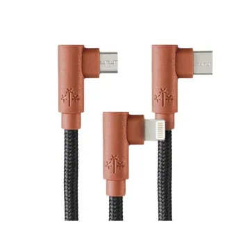Cable Hune Hiedra - USB a USB-C/Micro USB/Lightning - 1.2m - Corteza - AT-ACC-CA-319COR
