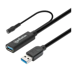 Extensión Activa Manhattan 153768 - USB-A - Macho a Hembra - 15m - Negro - 153768 Extensión Activa Manhattan 153768 - USB-A - Macho a Hembra - 15m - Negro - 153768