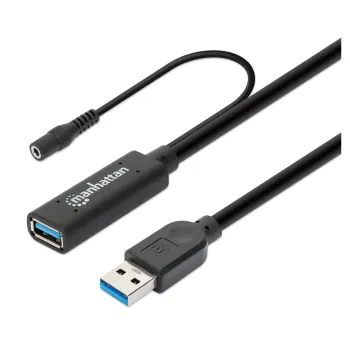 Extensión Activa Manhattan 153768 - USB-A - Macho a Hembra - 15m - Negro - 153768