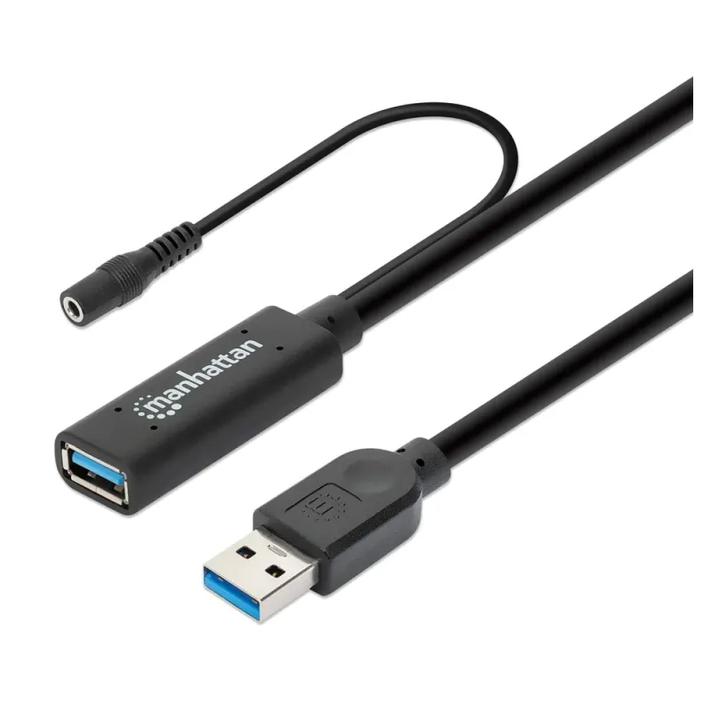 Extensión Activa Manhattan 153768 - USB-A - Macho a Hembra - 15m - Negro - 153768