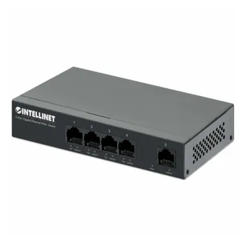 Switch Intellinet 561792 - Gigabit Ethernet - 5 Puertos - Soporta 4 PoE+ - No Gestionado - 561792