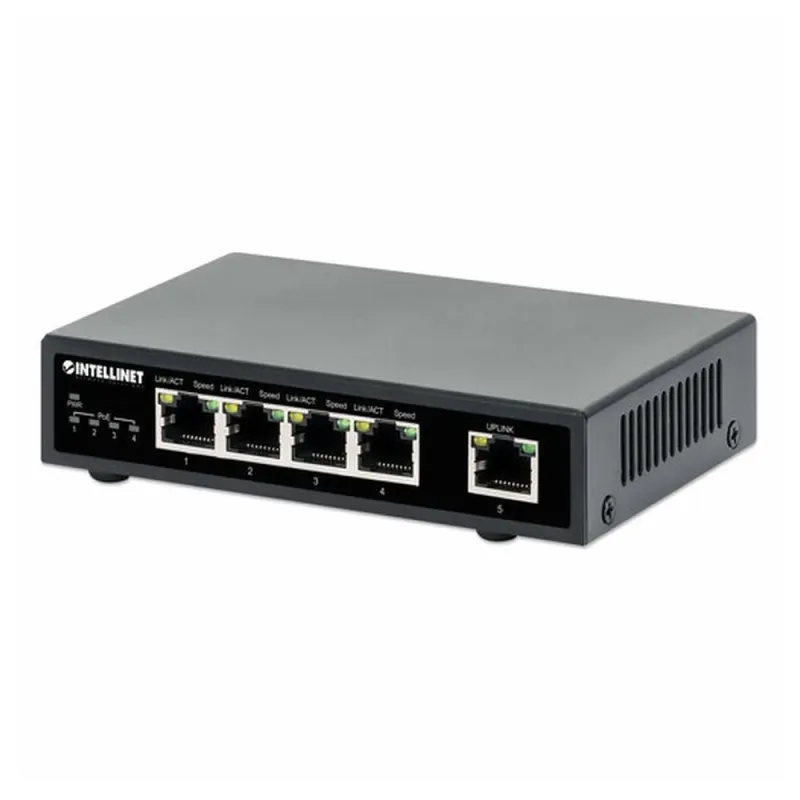 Switch Intellinet 561839 - 5 Puertos - Gigabit - PoE+ - No Gestionado - 561839