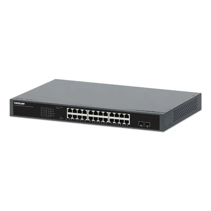 Switch Intellinet 561907 - 24 Puertos PoE+ - Gigabit - 2 Puertos SFP - No Gestionado - 561907