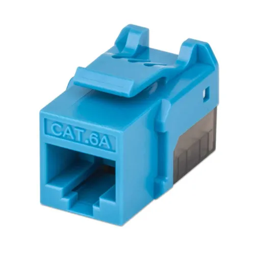 Jack Intellinet - Cat6a - RJ-45 - Azul con Negro - 772334