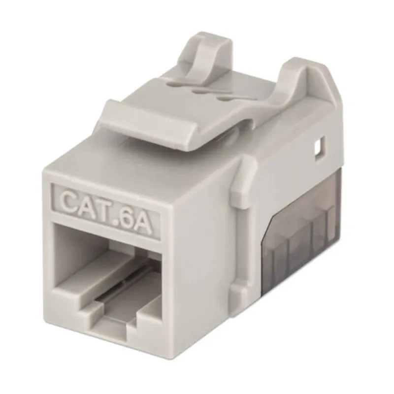 Jack Intellinet - Cat6a - RJ-45 - Gris con Negro - 772341
