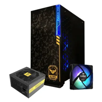 Gabinete In Win 101 TUF - Negro - Mediatorre - Fuente de Poder 850W 80 Plus - Vidrio - 3 Ventiladores - 101 TUF.P85FII.3XLU
