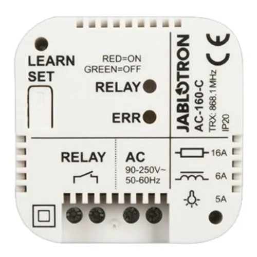 Relé de Alimentación Jablotron AC-160-C - Inalámbrico - Multifunción - IP20 - AC-160-C Relé de Alimentación Jablotron AC-160-C - Inalámbrico - Multifunción - IP20 - AC-160-C