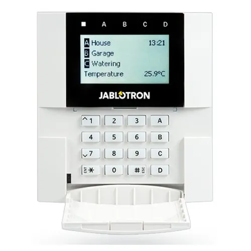Teclado Jablotron JA-110E - Bus - LCD - Teclas de Control - Lector RFID - 4 Botones de Función - JA-110E