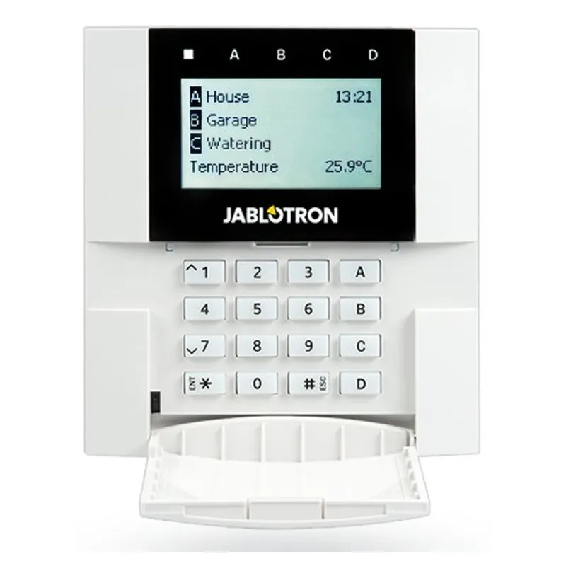 Teclado Jablotron JA-110E - Bus - LCD - Teclas de Control - Lector RFID - 4 Botones de Función - JA-110E