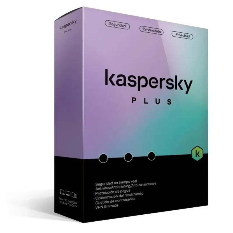 Antivirus Kaspersky Plus - 10 Dispositivos - 1 Año - Caja - KL1042Z5KFS-22