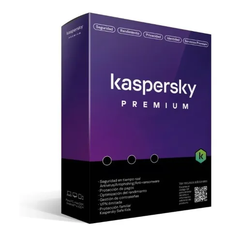 Antivirus Kaspersky Premium - 5 Dispositivos - 1 Año - Caja - KL1047Z5EFS-22