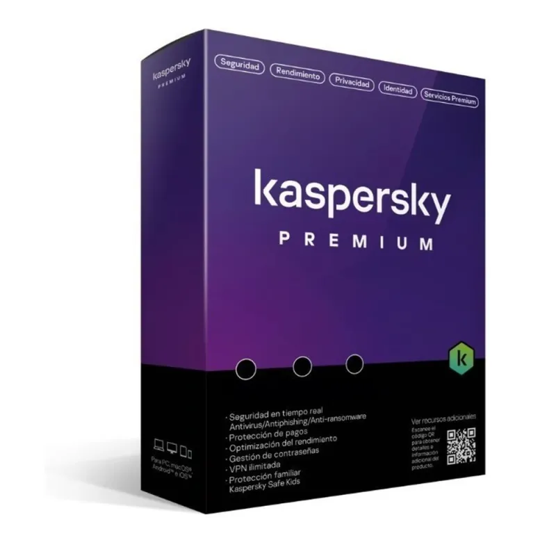 Antivirus Kaspersky Premium - 10 Dispositivos - 1 Año - Caja - KL1047Z5KFS-22
