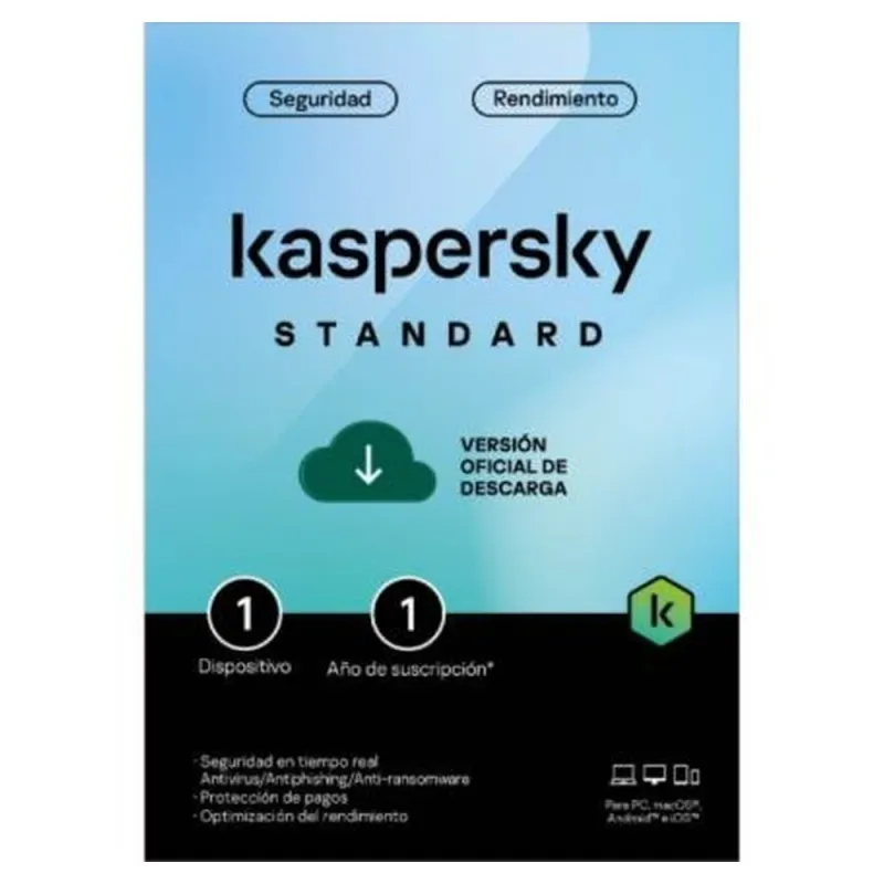 Antivirus Kaspersky Standard - 1 Dispositivo - 1 Año - KL1041ZDAFS