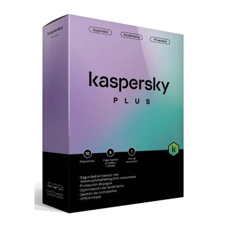 Antivirus Kaspersky Plus - 10 Dispositivos - 1 Año - Caja - TMKS-408