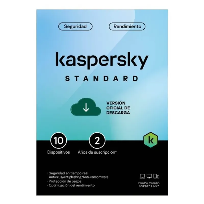 Antivirus Kaspersky Standard - 10 Dispositivos - 2 Años   - TMKS-469