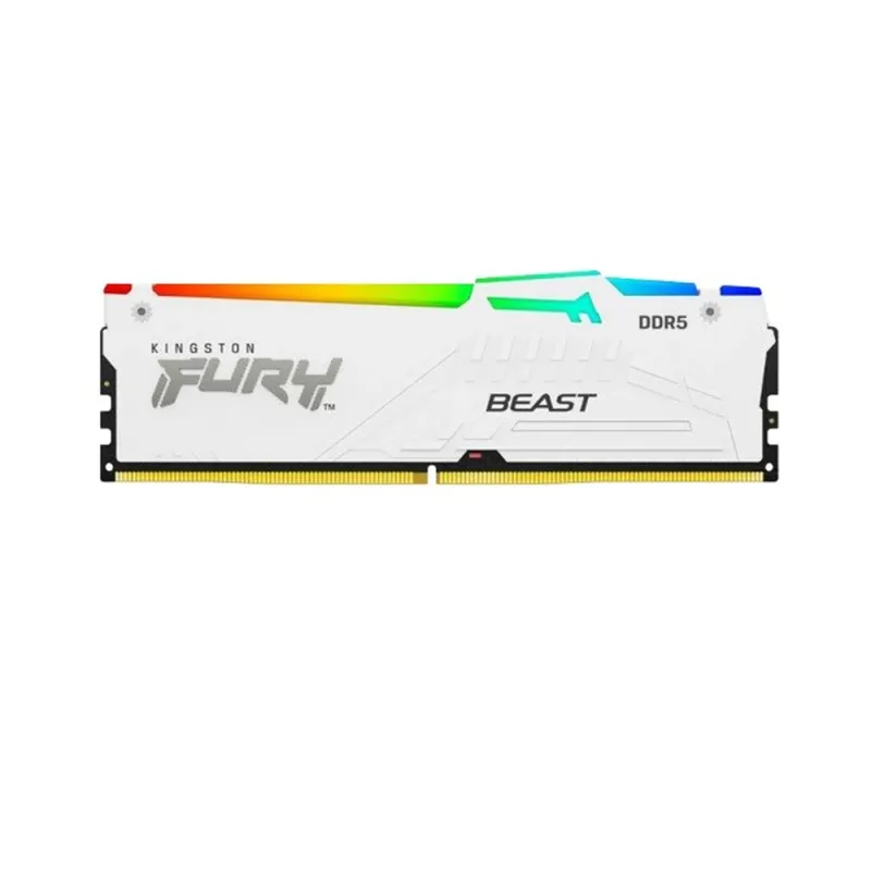 Memoria RAM Kingston FURY Beast RGB - DDR5 - 32GB - 5200MHz - DIMM - Para PC - Blanco - KF552C40BWA-32