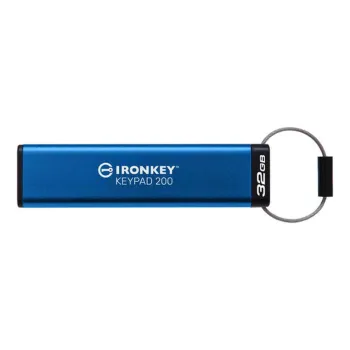 Memoria USB Kingston Keypad 200 - 32GB - USB 3.2 - Azul - IKKP200/32GB