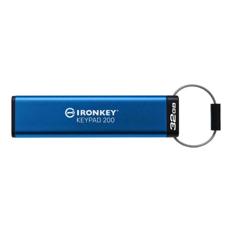 Memoria USB Kingston Keypad 200 - 32GB - USB 3.2 - Azul - IKKP200/32GB