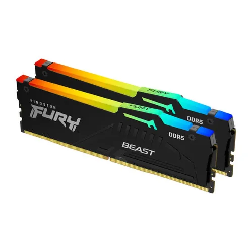 Memoria RAM Kingston FURY Beast RGB - DDR5 - 64GB (2x 32GB) - 5200MHz - UDIMM - para PC - KF552C40BBAK2-64