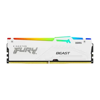 Memoria RAM Kingston FURY Beast RGB - DDR5 - 16GB - 5200MHz - UDIMM - para PC - Blanco - KF552C40BWA-16