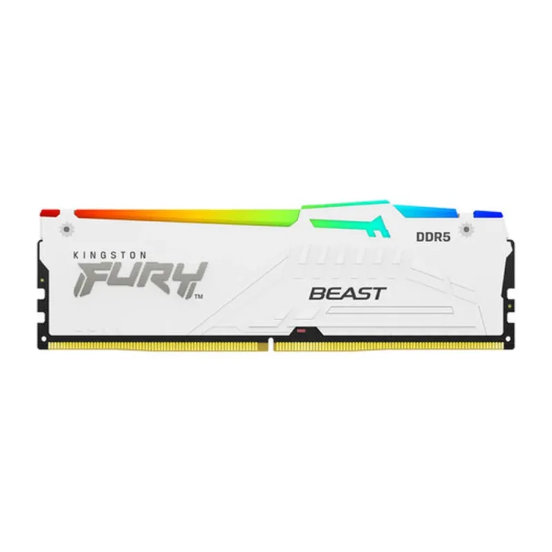 Memoria RAM Kingston FURY Beast RGB - DDR5 - 16GB - 5200MHz - UDIMM - para PC - Blanco - KF552C40BWA-16