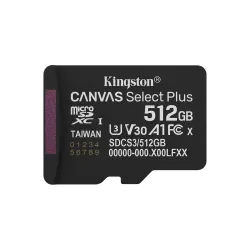 Memoria MicroSD Kingston Canvas Select Plus 512GB SDCS3/512GBSP UHS-I V30 150MB/s - SDCS3/512GBSP