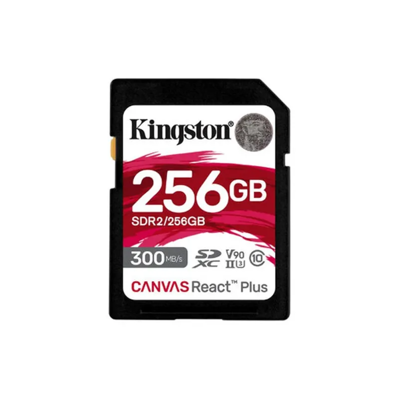 Memoria SD Kingston Canvas React Plus - 256GB - Clase 10 - UHS-II - SDR2/256GB