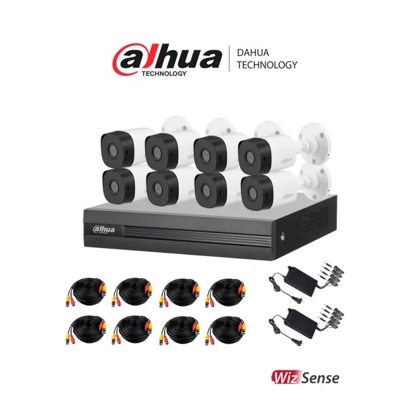 Dahua Kitxvr1B08- I+8-B1A21- Kit De 8 Canales 2 Megapixeles/ Dvr Cooper-I Wizsense/ Con Ia/ H.265+/ 8 Camaras B1A21 1080P/ 8 Canales + 2 Ip - - KITXVR1B08- I+8-B1A21