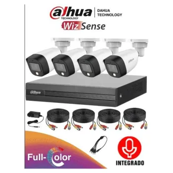 Kit De Videovigilancia Dahua Technology Fullcolorkit-A - Exterior, Alámbrico, 4, 1920 X 1080 Pixeles, 2 Mp - KIT/XVR1B04-I/4-HFW1239CN-A-LED-0280B