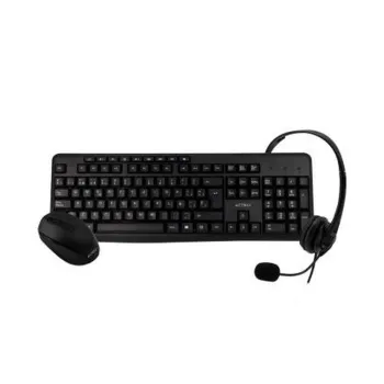 Kit De Teclado Y Mouse Acteck Kt30 Inalámbricos Usb Multimedia Diadema Con Micrófono - AC-931687