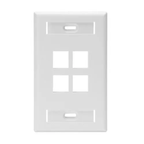 Placa de Pared LEVITON - 4 Salidas - Blanco - 42080-4WS