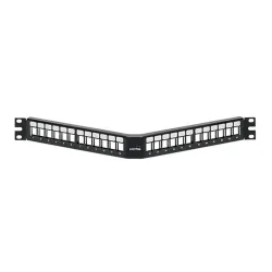 Panel de Parcheo Leviton 49256-H24 - Angulado, Vacio Quickport, 24 Puertos, 1 Ur - 49256-H24