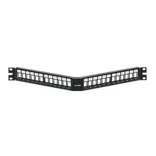 Panel de Parcheo Leviton 49256-H24 - Angulado, Vacio Quickport, 24 Puertos, 1 Ur - 49256-H24